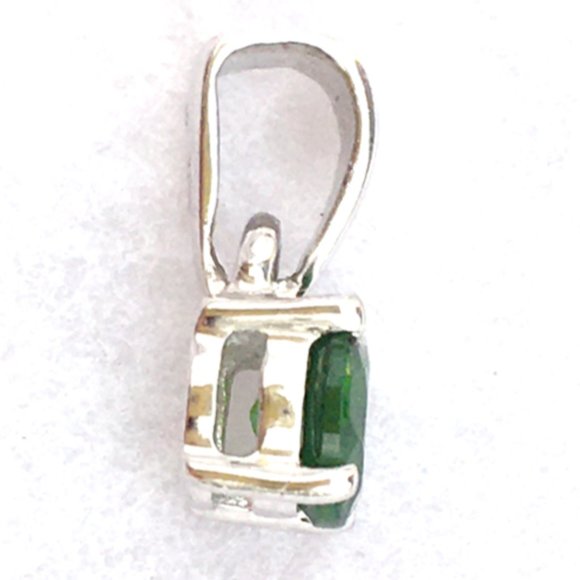 Genuine Chrome Diopside .925 Pendant Natural Gemstone Sterling Silver - Picture 11 of 16